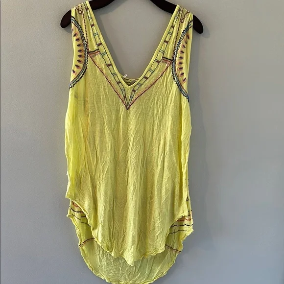 Free People Yellow Tank Top with Vibrant Design - Picture 3 of 5